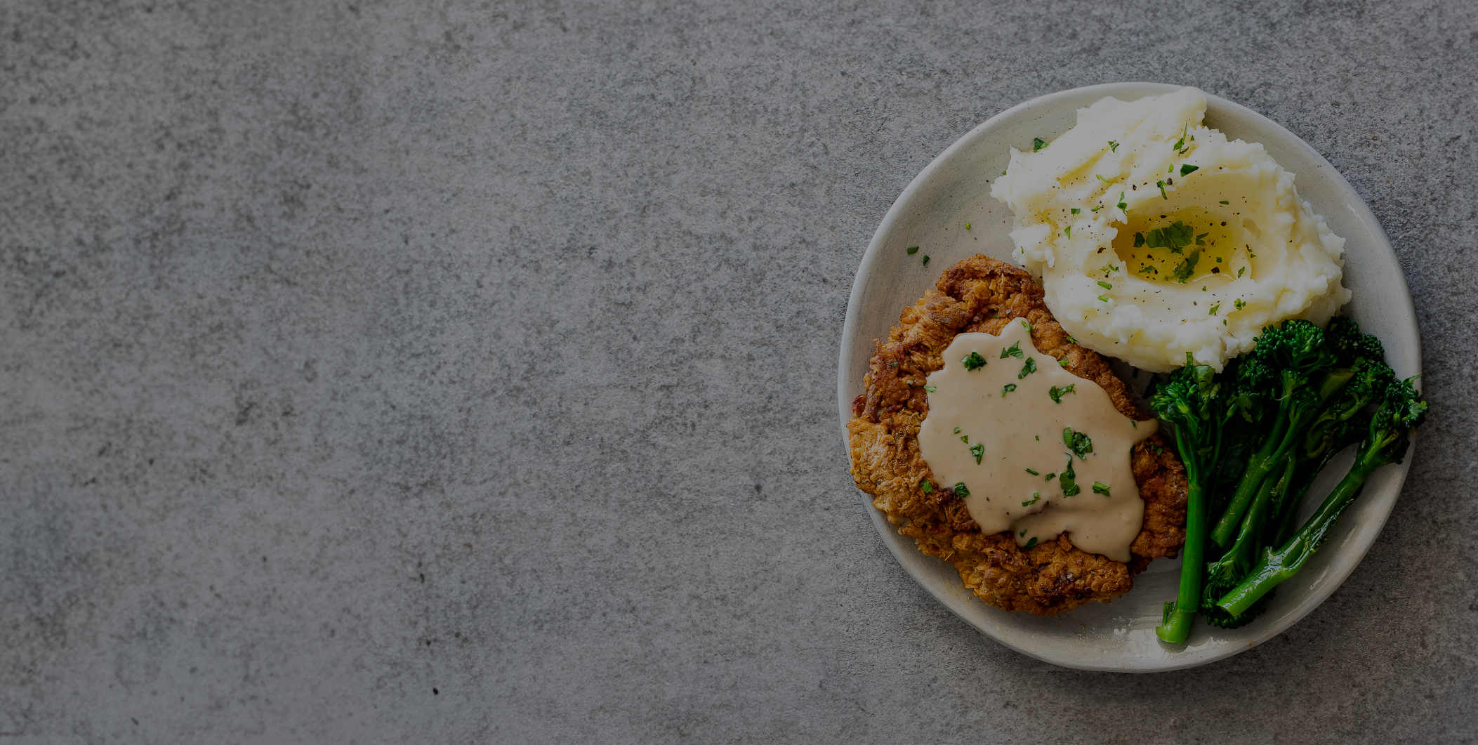 Chicken fried steak on plate