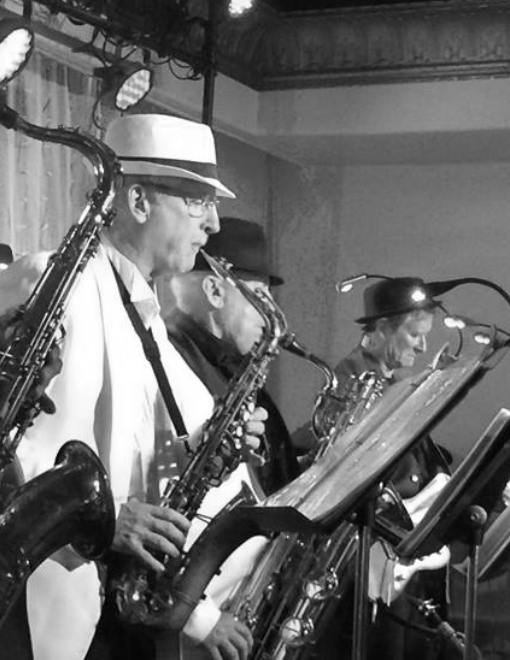 Saxophone players in the Soul Cats Band